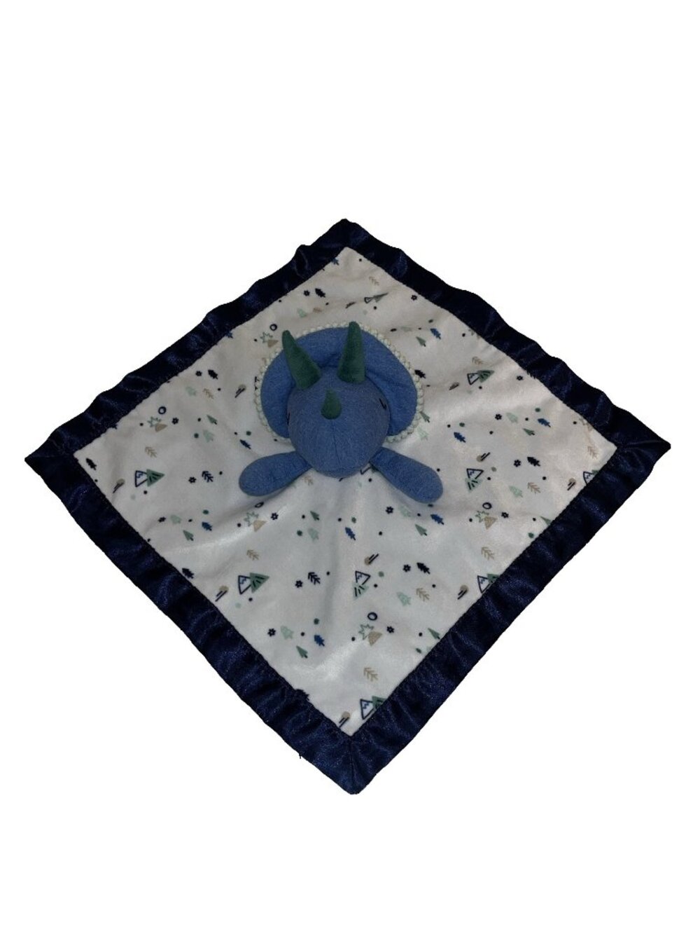 Cloud Island Blue Dinosaur Triceratops Lovey Baby Security Blanket Target Satin